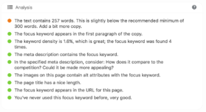 Yoast Page Analysis