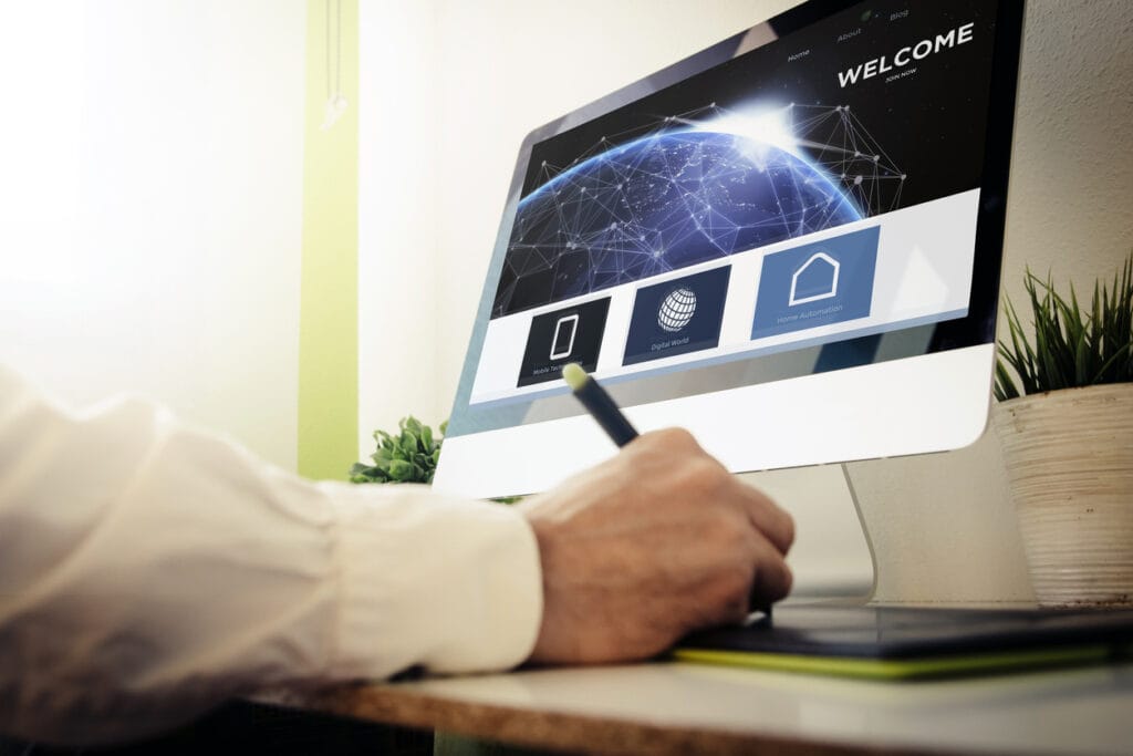 A cropped shot of a web developer designing a website
