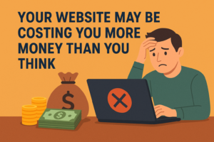 Person worried looking at their website losing money.